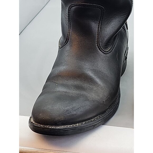 Harley Davidson Eagle Black‎ Leather Cowboy Boots Mens Made in USA Vintage 9 W main image 4